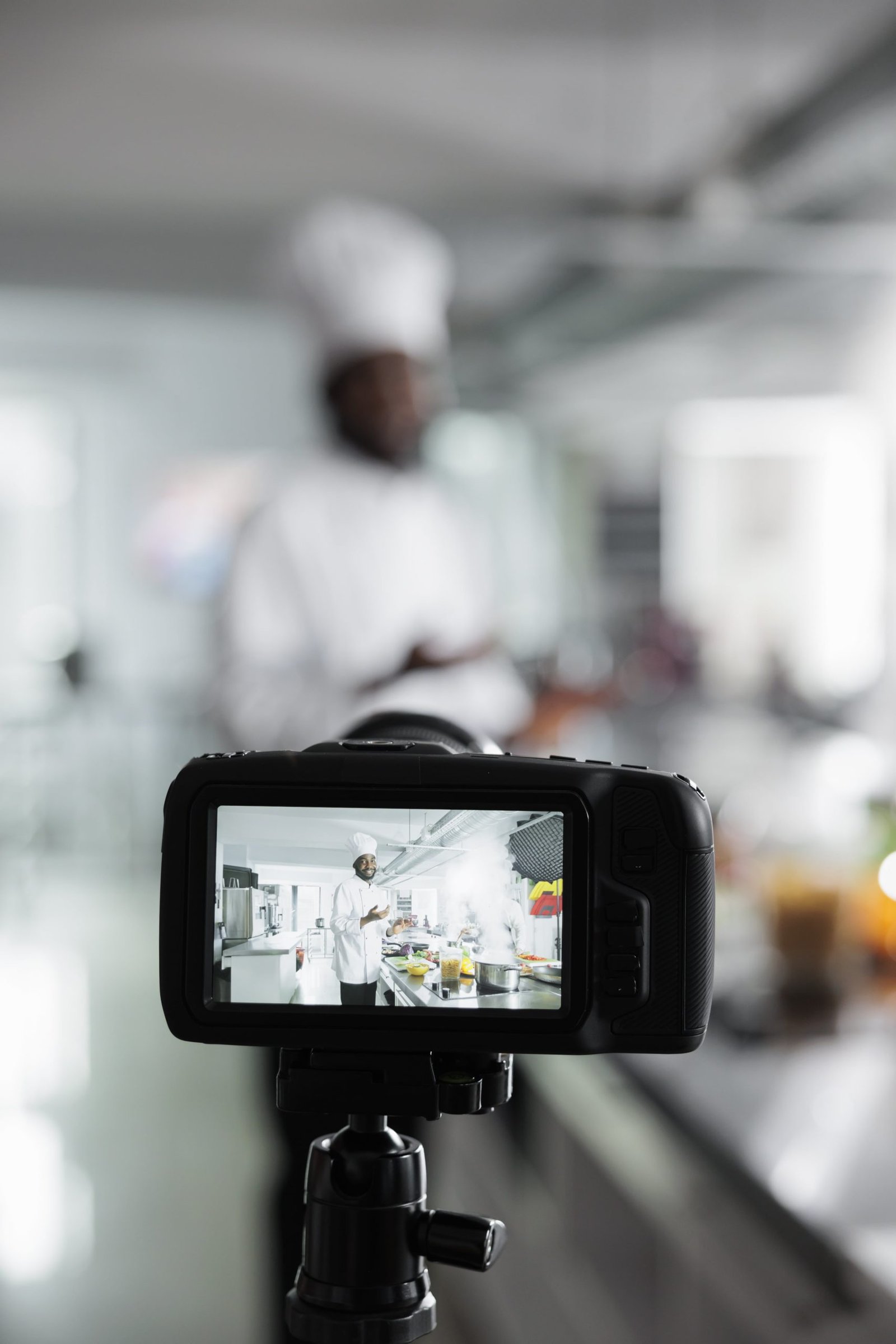 gros-plan-camera-enregistrant-chef-cuisinier photographe professionnel haute loire